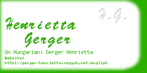 henrietta gerger business card